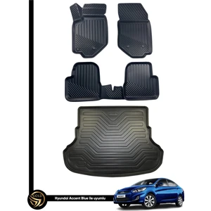 Hyundai Accent Blue 3D Havuzlu Paspas + Bagaj Havuzu Zeus Set