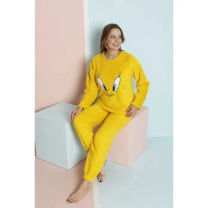 Kadın Kışlık Peluş Pijama Takımı Tweety Takım 8170