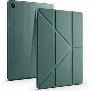 Samsung Galaxy Tab A9 Kılıf Yatay ve Dikey Standlı Uyku Modlu Kalemlikli Trifold Arkası Soft Silikon Smart Tablet Kılıfı (Model SM-X110)