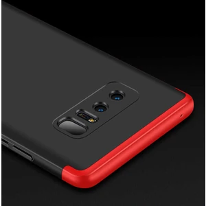 noktaks - Samsung Galaxy Note 8 - Kılıf Parmak izi Yapmayan 3 Parça Ays Kapak - Siyah-Kırmızı - T1498