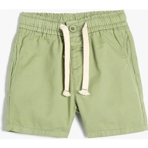 Basic Şort Beli Bağlamalı Cepli Pamuklu