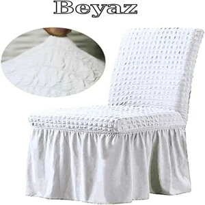 Bürümcük Kumaş, Esnek Sandalye Kılıfı. 6 Adet Lastikli, Yıkanabilir, Standart Sandalye Örtüsü