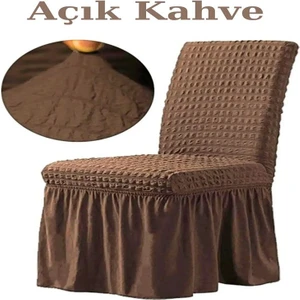 Furkan Ticaret Bürümcük Kumaş, Esnek Sandalye Kılıfı. 6 Adet Lastikli, Yıkanabilir, Standart Sandalye Örtüsü