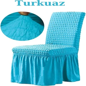Bürümcük Kumaş, Esnek Sandalye Kılıfı. 6 Adet Lastikli, Yıkanabilir, Standart Sandalye Örtüsü