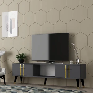 Asel Tv Sehpası (Alt Modül) Antrasit-Altın