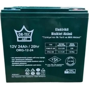 Ortec 12V 24AH Dik Jel Akü