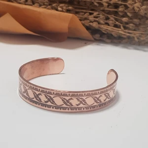 Skyfeel Saf Bakır Bileklik Motifli Desing 8-Her Bileğe Uygun-Geçmeli-Unisex