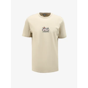 Discovery Expedition Bej Erkek Bisiklet Yaka Relaxed Baskılı T-Shirt D4SM-TST3258