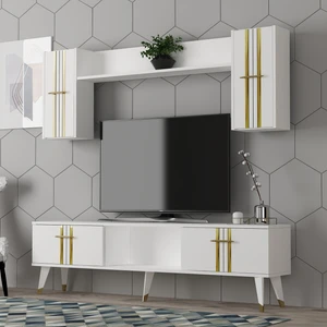 Asel Tv Ünitesi Takımı Beyaz-Altın