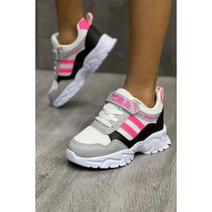Mackrock Sports Lastikli Cırtlı Yumuşak Esnek Hafif Nefes Alabilen Unisex File Çocuk Sneaker Spor Ayakkabı