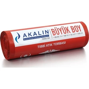 Akalın Professional Cleaning Products Akalın Büyük Boy Tıbbi Atık Çöp Poşeti 60 x 85 cm 10 Adet