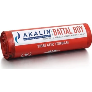 Akalın Professional Cleaning Products Akalın Battal Boy Tıbbi Atık Çöp Poşeti 72 x 95 cm 10 Adet
