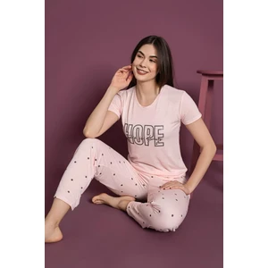 Bambu Sıfır Yaka Kısa Kol Kadın Pijama Takımı Lukitus