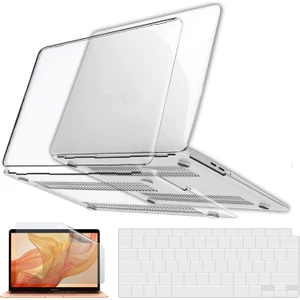 Apple MacBook Air 13 Inch M1 Çip A2337 Uyumlu Alt Üst Kılıf + Klavye Kılıfı + Ekran Koruyucu Film