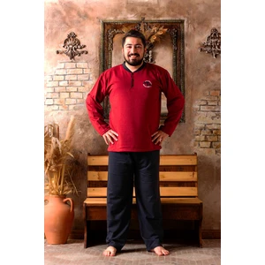 Mevsimlik 2 Iplik  Büyük Beden Erkek Pamuk Pijama Takımı- Geniş Beden Aralığı