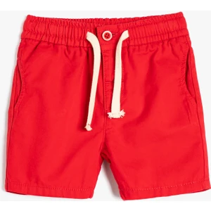 Basic Şort Beli Bağlamalı Cepli Pamuklu