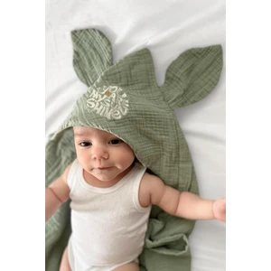 Mom Cherie %100 Pamuk 4 Kat Müslin Kundak Bebek&çocuk Kundak 80X80CM Nakışlı Müslin Kundak