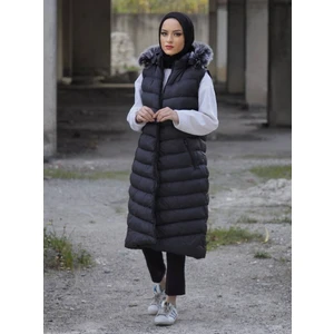 Ecalamode Su Geçirmez Büyük Beden Kadın Şişme Yelek Çıkarılabilir Kapüşon