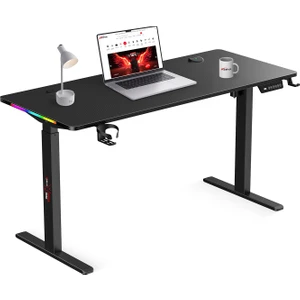 Rüzgar Yükseklik Ayarlı RGB Oyuncu & Çalışma Masası Siyah ( 140x60 )