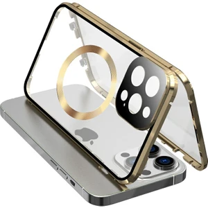 Forestl Digital iPhone13 Pro Telefon Kılıfı Için 360 Derece Çift Taraflı Koruma Manyetik Kapak-Altın (Yurt Dışından)