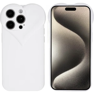 Forestl Digital iPhone15 Pro Yükseltilmiş Çerçeve Koruma Telefon Kapağı Tpu Cep Telefon Kılıfı Kalp Şekleli Tasarım-Beyaz (Yurt Dışından)