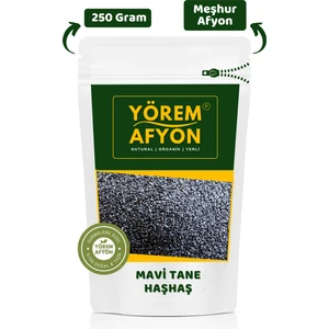 Yörem Afyon Meşhur Afyonkarahisar Glütensiz Yeni Mahsul Kavrulmamış Çiğ Mavi Tane Haşhaş | 250gr.