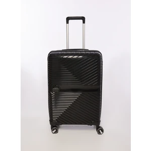Siyah Unisex 42x65x26 cm Orta Boy Çekçekli Sert Valiz FAB-5239