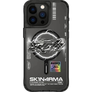 iPhone 15 Pro Max Uyumlu Kılıf Magsafe Şarj Özellikli Yazı Desenli Skinarma Bolt Siyah