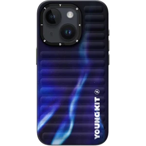 iPhone 15 Uyumlu Kılıf Kuzey Işıkları Desenli Youngkit Aurora Serisi Mavi