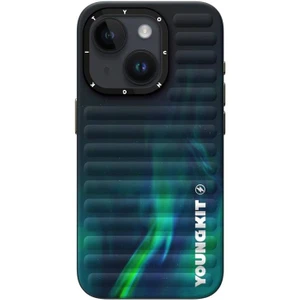 iPhone 15 Uyumlu Kılıf Kuzey Işıkları Desenli Youngkit Aurora Serisi Yeşil