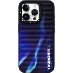 iPhone 15 Pro Max Uyumlu Kılıf Kuzey Işıkları Desenli Youngkit Aurora Serisi Mavi