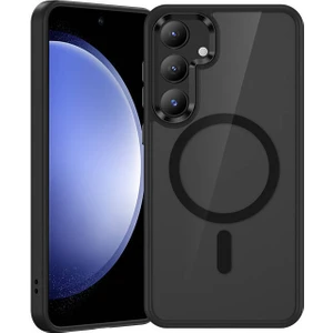 Galaxy S24 Plus Uyumlu Kılıf Magsafe Şarj Özellik Şeffaf Arka Yüzey Benks Magclap Tpu Çerçeve Siyah