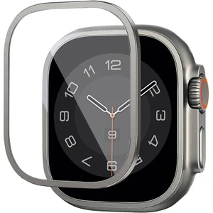 Watch Ultra 49MM Uyumlu Wiwu WI-JD106 Easy Install Akıllı Saat Temperli Cam Ekran Koruyucu Gümüş
