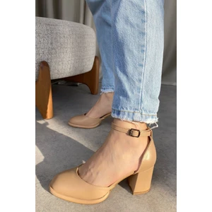 Moda Adam Kadın Penida Platform Topuklu Ayakkabı - Nude