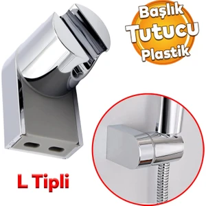 Duş Başlığı Tutacağı Banyo Telefon Hortum Başlık Tutamağı Duvara Sabitleme Ayarlanabilir L Tipli
