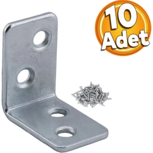 Mobilya Köşe Bağlantı Sabitleme L Demir Deprem Dolap Duvar Birleştirme Gönye 30X30X20 mm (10 Adet)