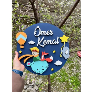 Baykuş Craft Mimarlık Özel Tasarım Hastane Hediyelik Daire Küçük Prens Tilkili Bebek Ahşap Kapı Süsü