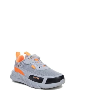 Meliten Kids Gri Orange Unisex Kids Sneaker Esnek Rahat Kalıp Çocuk Spor Ayakkabı Tam Kalıp Günlük Ayakkabı