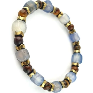 Ose Shop  Akik Kaplan Gözü ve Hematit Taşlı El Işi Tasarım Doğal Taş Bileklik