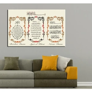 Bereket Duası Nazar Duası Ayetel Kürsi Besmele Tablo Siyah Kırmızı DKM-K51-2