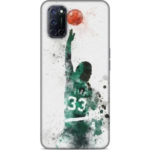Oppo A52 Kılıf Basketbolcular 28 Bird 33 Beyaz Yeşil Iz Bırakmayan Kılıf