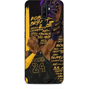 Oppo A5 2020 Kılıf Basketbolcular 7 Kobe 24 Siyah Sarı Desenli Kılıf