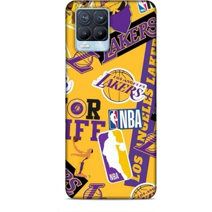 Realme 8 Pro Kılıf Basketbolcular 11 Sarı Mor Los Angeles 4K Baskılı Kılıf