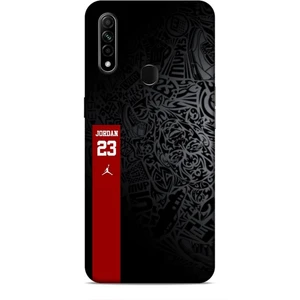 Oppo A31 Kılıf Basketbolcular 4 Jordan 23 Siyah Kırmızı Silikon Kılıf