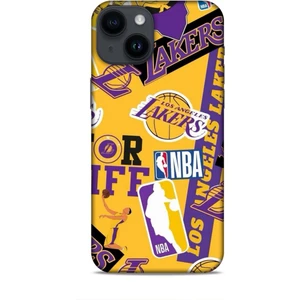 Apple iPhone 14 Kılıf Basketbolcular 11 Sarı Mor Los Angeles 4K Baskılı Kılıf