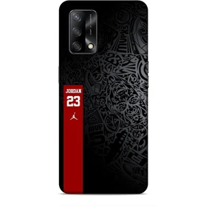 Oppo A74 Kılıf Basketbolcular 4 Jordan 23 Siyah Kırmızı Silikon Kılıf