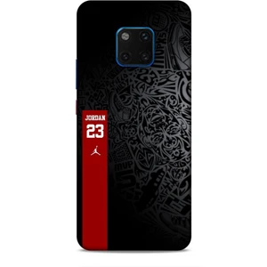 Huawei Mate 20 Pro Kılıf Basketbolcular 4 Jordan 23 Siyah Kırmızı Silikon Kılıf