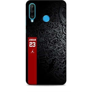 Huawei P30 Lite Kılıf Basketbolcular 4 Jordan 23 Siyah Kırmızı Silikon Kılıf
