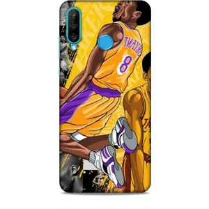 Huawei P30 Lite Kılıf Basketbolcular 8 Bryant 8 Sarı Baskılı Kılıf