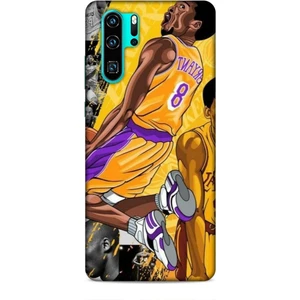 Huawei P30 Pro Kılıf Basketbolcular 8 Bryant 8 Sarı Baskılı Kılıf